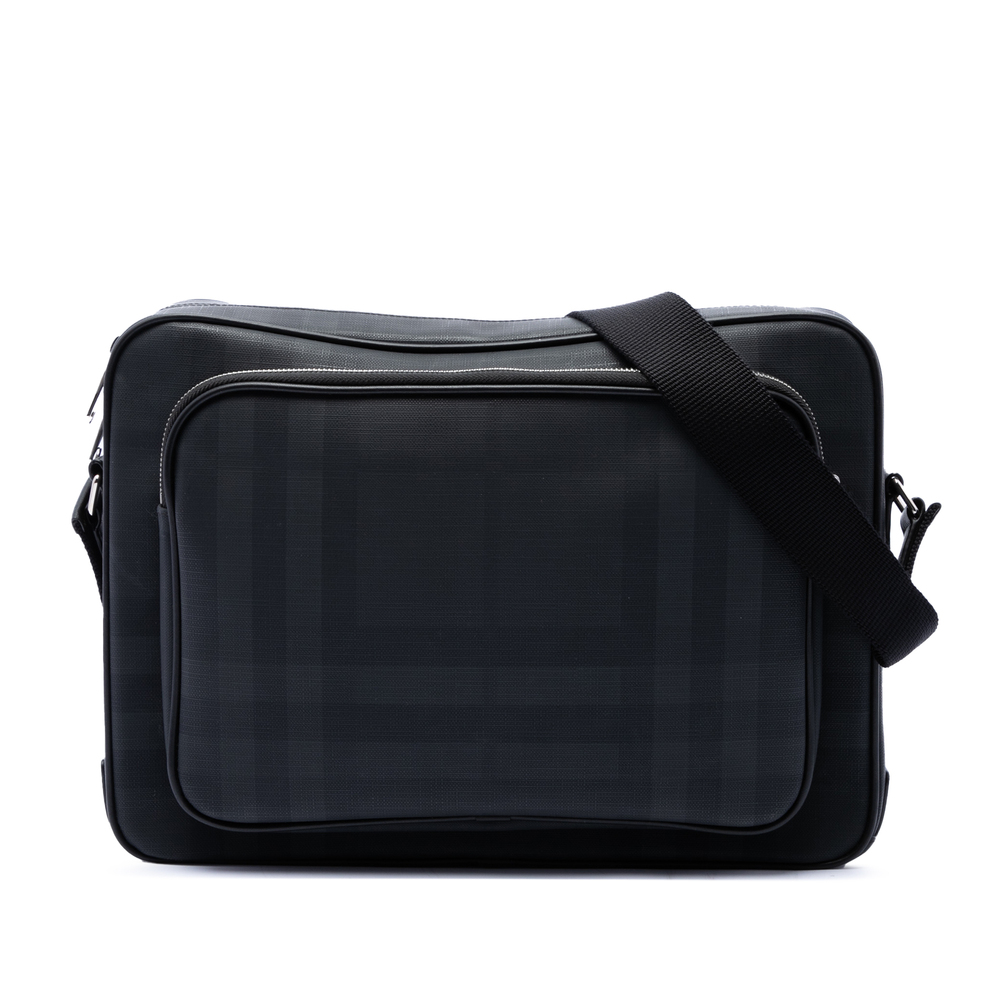 Pre-Loved Burberry London Check Coated Canvas Marlon Messenger Bag